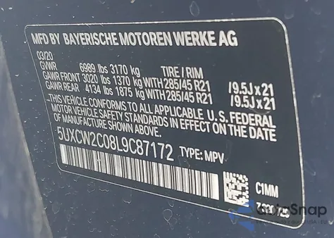 2020 BMW X7 xDrive40I из США, поврежденный, VIN 5UXCW2C08L9C87172